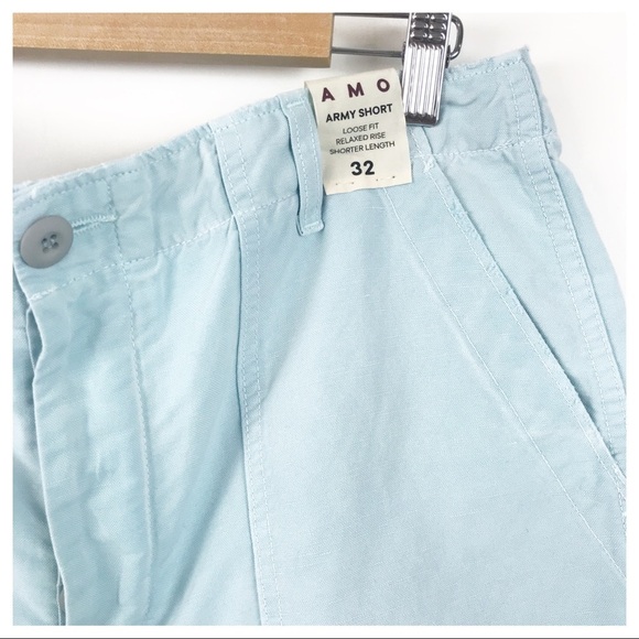 NWT Anthropologie AMO Army Linen Blend Shorts Size‎ 32 - Picture 7 of 12